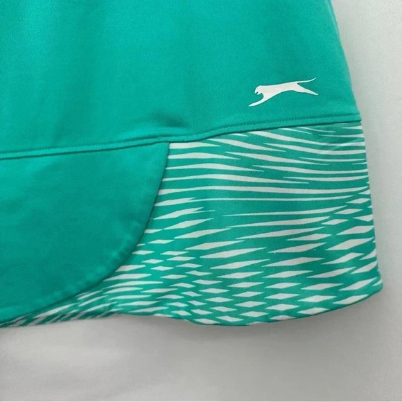 Slazenger Womens Tennis Activewear Skort Medium Green White Athletic Shorts Mini - Picture 2 of 8